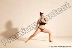 Underwear Martial art Woman White Moving poses Average long colored Dynamic poses Academic